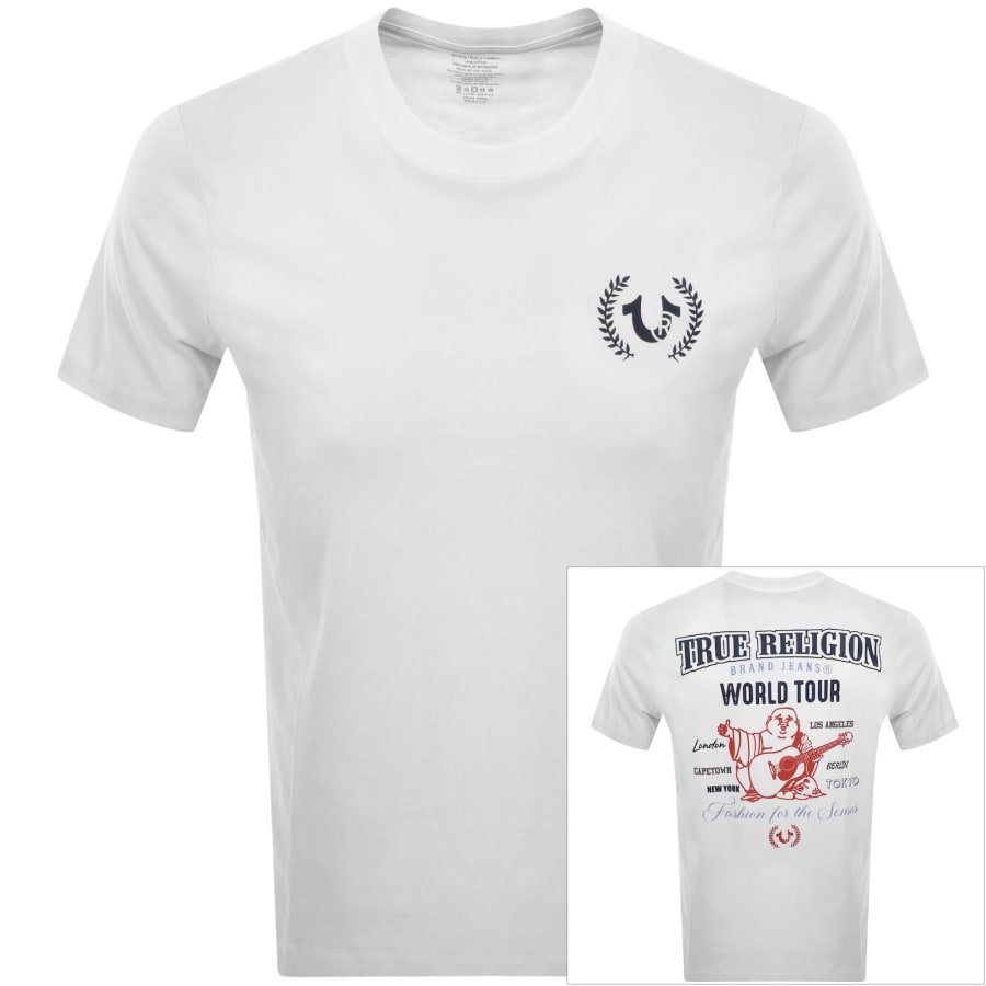 True Religion Multi Overlap T Shirt White | Mainline Menswear us